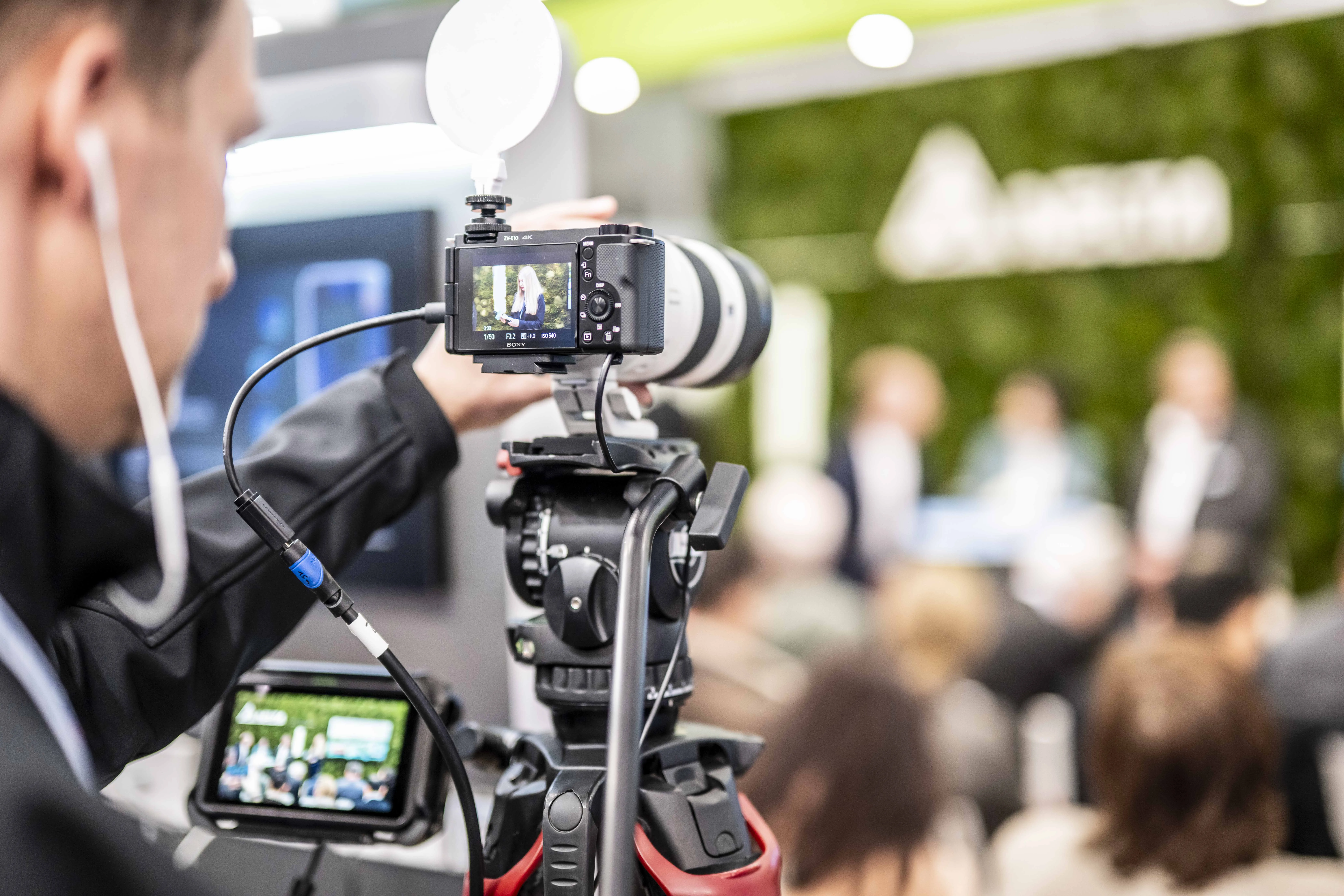 Livestreamingkamera auf dem Messestand von Delta in Hannover